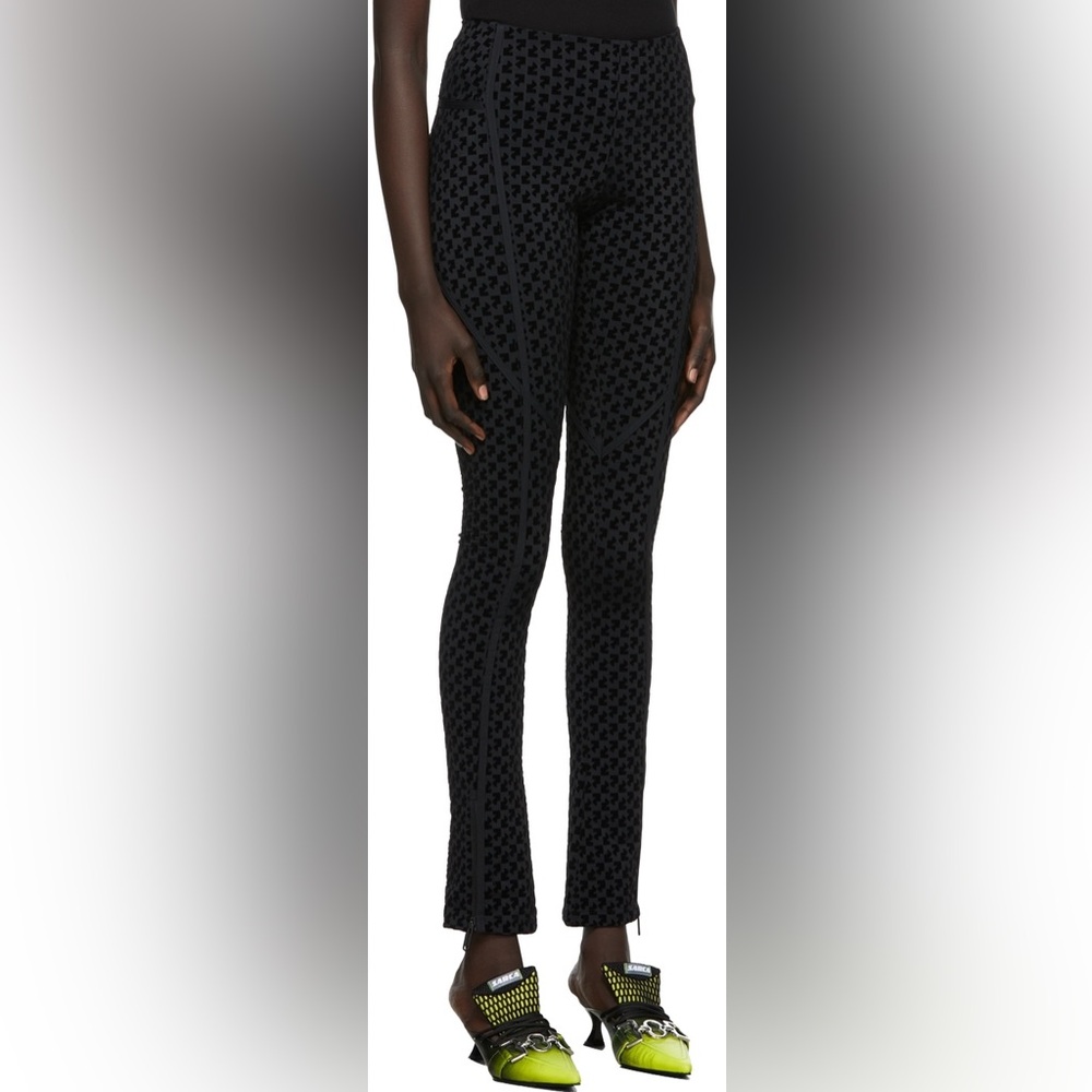 Off-White BlackFlocked Logo Leggings